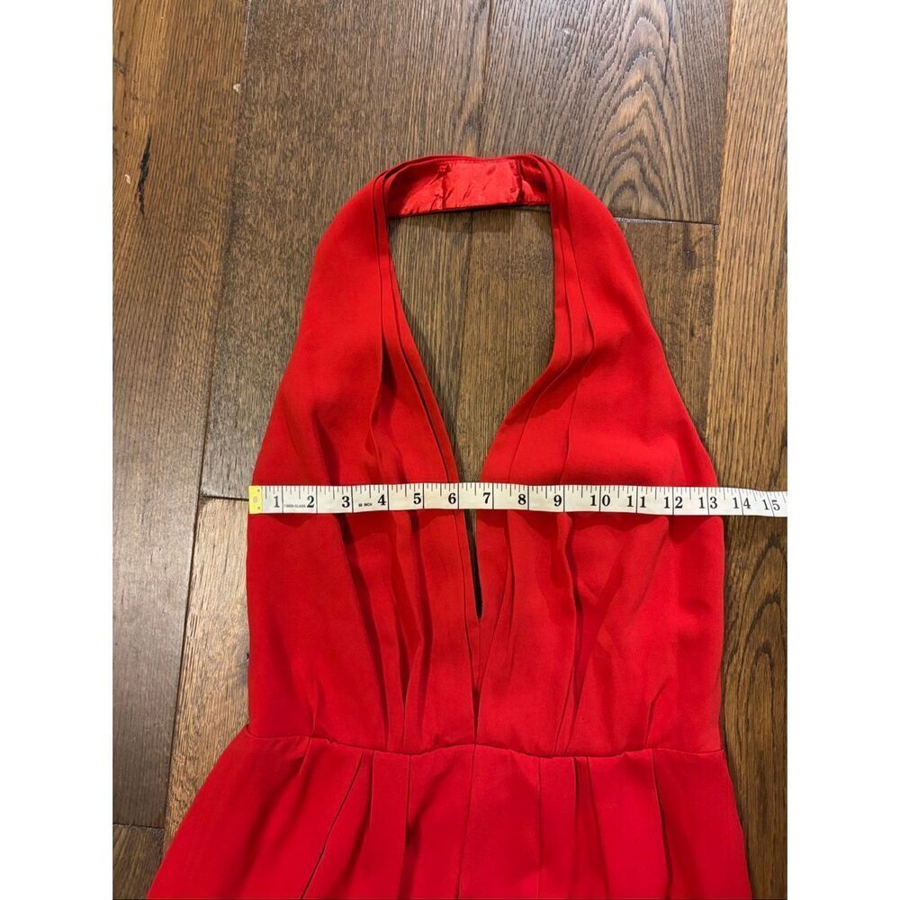 Jill Stuart red halter plunge maxi dress gown sz 8 semi formal - Picture 10 of 11